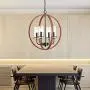 Maxax Indoor Chandelier 4 Lights Wood Pendant Lighting with Clear Glass Shade for Dining Room, Living Room Maxax Indoor Chandelier 4 Lights Wood Pendant Lighting with Clear Glass Shade for Dining Room, Living Room