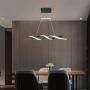 Jaycomey Modern Chandelier,32W LED Acrylic Wave Pendant Light,Contemporary Chandeliers for Dining Rooms Dinner Table Kitchen Restaurant,Cool White/6000K,Black
