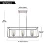 VINLUZ 3 Light Kitchen Island Pendant Lighting in Chrome Finish with Clear Glass Shade Linear Iron Ceiling Ligh Fixture Adjustable Hanging VINLUZ 3 Light Kitchen Island Pendant Lighting in Chrome Finish with Clear Glass Shade Linear Iron Ceiling Ligh Fixture Adjustable Hanging