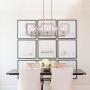 Farmhouse Chandelier, Wooden Iron Kicthen Island Light, 5-Light Wood Pendant Light for Dining Room, Foyer, Restaurant - Distressed White