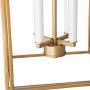 GEPOW Gold Chandelier, Modern 4-Light Foyer Chandeliers Linear Lighting Fixture for Dining Room, Stairway, Living Room, Bedroom and Entryway