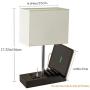 USB Table Lamp, Briever Multi-Functional Desk Lamp with 3 USB Charging Ports and Phone Charge Dock, Black Wood Charging Station and Organizer, Perfect Light for Bedroom,Guest Room,Living Room,Office