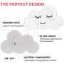 LED Cloud Night Lights Lamps Emoji Face Marquee Light Signs Timer&Remote Control Timer&Dimmable Table Lamp Toy Gifts for Girls Kids Bedroom Kidsroom Home Decor for Birthday Xmas Party(White Cloud)