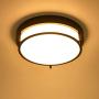 Berliget 12 Inch Modern 2 Lights Ceiling Lighting Metal Industrial Black Flush Mount Ceiling Light, Ceiling Light Fixture for Kitchen, Bedroom, Laundry, Living Room, Hallway