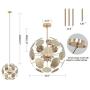 Fivess Lighting 12-Light Modern Sputnik Chandelier Gold with Bulbs, Adjustable Rods Globe Pendant Lighting Fixture for Dining Room Kitchen Island Foyer Farmhouse