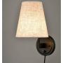 Bedroom Reading Plug-in Wall Lamp Fabric Shade Wall Sconces Light Set of 2