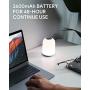 AUKEY Bedside Table Lamp, Night Light for Bedrooms with Rechargeable Internal Battery Dimmable 3000K-6500K Warm White Light & Color Changing RGB