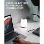 AUKEY Bedside Table Lamp, Night Light for Bedrooms with Rechargeable Internal Battery Dimmable 3000K-6500K Warm White Light & Color Changing RGB AUKEY Bedside Table Lamp, Night Light for Bedrooms with Rechargeable Internal Battery Dimmable 3000K-6500K Warm White Light & Color Changing RGB