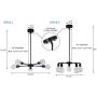 XiNBEi Lighting 5 Light Chandeliers, Pendant Lighting with LED Bulbs, Matte Black Finish XB-C1211-5-MBK