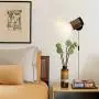 TeHenoo Plug in Wall Lamp Wooden Wall Sconce, Black Wall Light with Cord Rotatable Wall Light Fixture for Bedroom Living Room Bedside Lamp