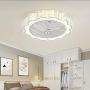 QZFH Invisible Ceiling Fan with Light, Remote Control LED Dimmable lighting Modes, 3 Wind Speeds, Semi Flush Mount 24 inch 60W Low Profile Enclosed Blade Mute Fan Lights for Kitchen, Living Bed Room