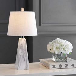 JONATHAN Y JYL1037A Owen 20.5'' Resin LED Lamp, Contemporary for Bedroom, Living Room, Office,College Dorm,Coffee Table,Bookcase, White