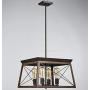 Saint Mossi Antique Bronze Oaky Painted Metal Island Lighting Stardust Distressed Finish Network Shade 4 Lights, Kitchen Island Chandeleir Lighting Rustic Vintage Farmhouse Industrial Country Style
