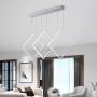 SUNMOO LED Modern Chandelier Pendant Lighting Dimmable Led Hanging Pendant Light for Dining Room Kitchen Bedroom Living Room 84W 6000K Cool Light (Silver)