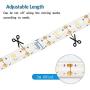 echosari USB Led Strip Lights with Remote, 2m 60Led, 8 Modes, 3 Timer Options, Dimmable, Cuttable, Self-Adhesive, Waterproof, Warm White Led Lights Strip for Bedroom Cabinet Cupboard Shelf Decor