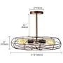 Semi Flush Mount Ceiling Light - BAYCHEER Vintage Pendant Lights Industrial Chandelier Black Metal Cage Hanging Fixture with 5 E26 Bulb Base for Hallway,Restaurant,Warehouse,Barn,Living Room,Rust