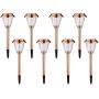 Solar Lights Outdoor Pathway - 8 Pack Copper Garden Walkway Lights Solar Powered Waterproof Outdoor Lights for Garden, Lawn, Yard, Walkway, Pathway, Landscaping