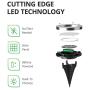 Sunco Lighting 12 Pack Solar Path Lights, Dusk-to-Dawn, 6000K Daylight Deluxe, Cross Spike Stake for Easy in Ground Install, Solar Powered LED Landscape Lighting - RoHS/CE
