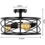 Vintage Semi Flush Mount Ceiling Light, E26 Industrial Metal Cage Ceiling Light Fixture 3 Lights for Bedroom Kitchen Dining Room Living Room Vintage Semi Flush Mount Ceiling Light, E26 Industrial Metal Cage Ceiling Light Fixture 3 Lights for Bedroom Kitchen Dining Room Living Room