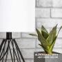 CO-Z Modern Table Lamps for Living Room Bedroom Set of 2, Black Metal Desk Lamp with Hollowed Out Base and White Fabric Shade, Bedside Lamps for Farmhouse Nightstand Accent