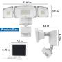 Gelpal LED Solar Security Motion Sensor Outdoor Lights with 3 Adjustable Heads Ultra Bright 1600LM 6500K and IP65 Waterproof Flood Lights for Garden, Backyard, Pathway, Garage & Patio(White)