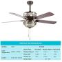 RainierLight Crystal Ceiling Fan Lamp LED Light for Bedroom/Living Room Hotel/Restaurant with 5 Premium Wood Reversible Blades Remote Control 52 Inch …