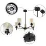 KOSTOMO 5 Light Black Chandeliers Contemporary Hanging Industrial Vintage Pendant Lights Modern Lighting Fixtures with Clear Glass Shade for Dining Room Bedroom