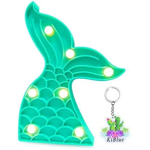 Radidi Mermaid Tail Decor Light Mermaid Tail Party Decoration Christmas Gift Cute Mermaid Table Lamp Battery Operated for Desk,Bedroom,Wall Decor,Baby Shower,Kids Room,Holiday Decor,Home Decorations