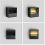 Outdoor LED Wall Lamp, 3W Square Waterproof Modern Black Wall Sconce Warm White Waterproof Porch Light for Indoor Outdoor Living Room, Corridor, Balcony,Patio, Courtyard