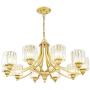 Modern Wrought Iron Chandeliers with Glass Crystal, American 8 Lights Chandeliers, Modern Iron Pendant Lights for Dining Room,Living Room,Kitchen,Office,Cafe,Restaurant