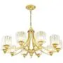 Modern Wrought Iron Chandeliers with Glass Crystal, American 8 Lights Chandeliers, Modern Iron Pendant Lights for Dining Room,Living Room,Kitchen,Office,Cafe,Restaurant