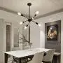Sputnik Chandeliers 6 Lights Modern Pendant Lighting Industrial Vintage Ceiling Light Fixture for Bedroom Bathroom Kitchen Livingroom Dining Room, Black