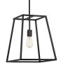 Kira Home Boston 16'' 1-Light Modern Farmhouse Lantern Pendant Light, Adjustable Industrial Hall Chandelier, Black Finish for Dining Room, Kitchen Island and Foyer