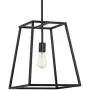 Kira Home Boston 16'' 1-Light Modern Farmhouse Lantern Pendant Light, Adjustable Industrial Hall Chandelier, Black Finish for Dining Room, Kitchen Island and Foyer