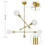 Sputnik Chandelier 6- Light Pendant Lighting Fixture Fixture for Dining Room Brass Ceiling Light Fixture for Bedroom Hallway Kitchen Living Room