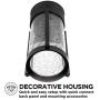 Home Zone Security Decorative Solar Wall Lights - Outdoor Crackle Glass Patio and Fence Wall Lights, 2-Pack