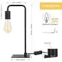 HAITRAL Modern Table Lamps - Bedside Nightstand Lamps Set of 2 for Bedroom, Living Room, Office, Black (Without Bulb)