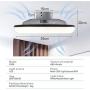 LED Ceiling Fan with Lights Stepless Dimmable with Remote Control, 3 Speed, Modern Ceiling Fan Lights Dining Room Bedroom Living Remote Control Fan Lamps Invisible Ceiling Lights Fan Lighting 22''