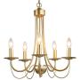 KSANA Gold Chandelier, Modern 5 Lights Fixtures Hanging Pendant for Dining Room, Bedroom, Kitchen, W18.5'' x H23.5''