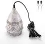 LBTSMUK White Crystal Swag Lights with 16 Plug-in FT Cord & On/ Off Dimmer Switch, Metal Hanging Pendant Light, Rustic Hanging Lamps for Kitchen Island Living Room Hallway