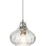 POPILION Modern Industrial 1-Light Chrome Handblown Glass Pendant Light, Adjustable Cord Farmhouse Hanging Ceiling Lighting Fixtures for Kitchen Island Dining Room Club Hallway