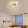 Garwarm Sputnik Firework Chandeliers, LED Crystal Modern Ceiling Light Fixtures 8 Lights Pendant Lighting Stainless Steel Ceiling Lamp for Living Room Bedroom Chrome, 4000K