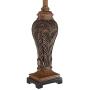 Leafwork Traditional Table Lamps Set of 2 Bronze Vase Light Tan Cut Corner Rectangular Shade for Living Room Bedroom Bedside Nightstand Office Family - Barnes and Ivy