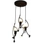SOUTHPO Pendant Lighting Black Modern Creative Little People Mini Adjustable Hanging Lights for Bedroom Decor Iron Cartoon Doll Chandeliers for Dining Rooms 3×E26 Baking Paint Finish (M)