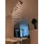 Moooni Modern Rectangular Bubble Chandelier Lighting Pendent Ceiling Light Fixture Glass Bubble Chandelier Lighting for Dining Rooms Living Rooms Staircase L55'' x W11.8'' x H47''