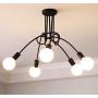 Ganeed Modern Sputnik Chandelier Lighting 5 Lights Brushed Brass Chandelier Mid Century Pendant Lighting Black Ceiling Light Fixture for Hallway Bar Kitchen Dining Room