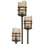 Carob Modern Farmhouse Rustic Torchiere Floor Lamp 3-Light Tree Oil Rubbed Bronze Amber Scavo Glass Shades for Living Room Bedroom Office Uplight - Franklin Iron Works