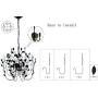 Chandeliers Crystals and Bronze Leaves Farmhouse Vintage Industrial 4-Light Indoor Pendant Lighting Copper Leaf Hanging Lamp Ceiling Light Fixtures for Dining Rooms Living Room Bedrooms Porch Kitchen