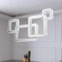 Maxax Modern Chandelier Square LED Crystal Chandelier Lighting Flush Mount LED Ceiling Light Fixture Pendant Lamp for Dining Room Bathroom Bedroom Livingroom(Cool White)