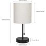 USB Table Lamp Set of 2, Bedside Nightstand Lamp with Dual USB Charging Ports, Fabric Shade Desk Reading Lamp for Living Room Bedroom Office